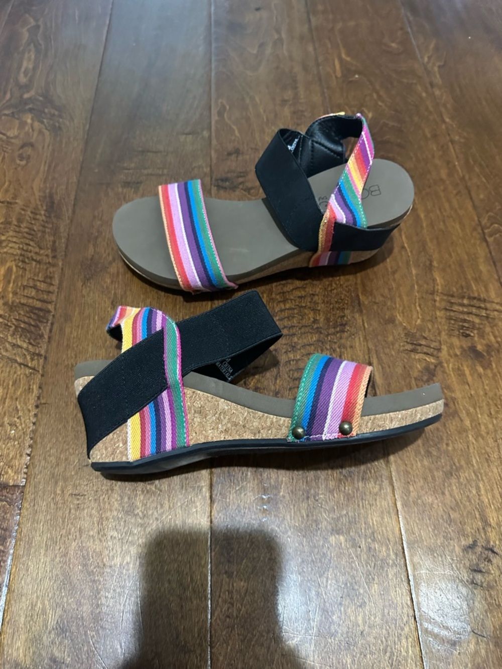 Boutique by Corkys Women's Rum Strappy Rainbow Studded Open Toe Wedge sandals - Picture 2 of 7